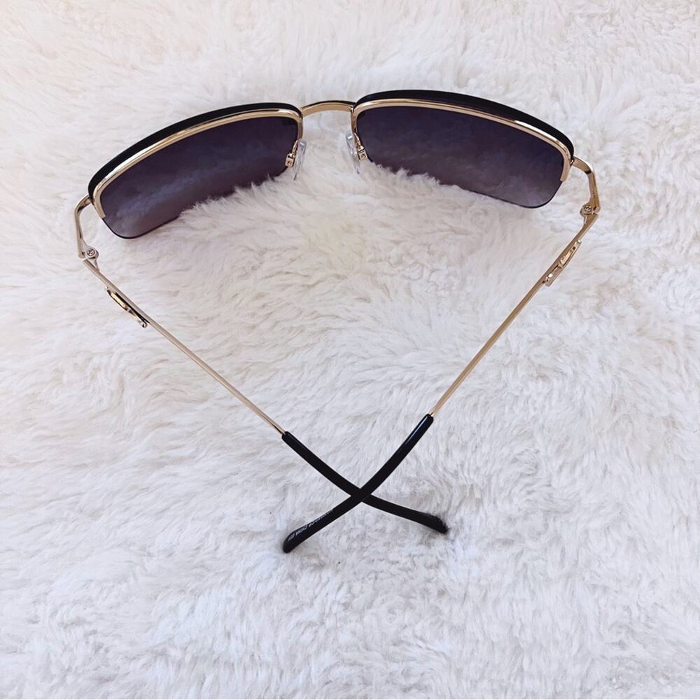 Delia Black Rimless Butterfly Accent Sunglasses - Picture 8 of 11